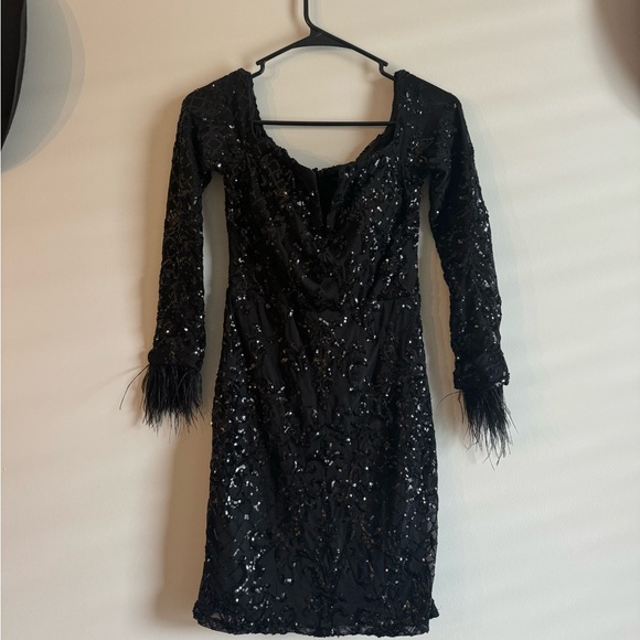 Windsor Black Sparkle Mini Dress - Picture 1 of 3